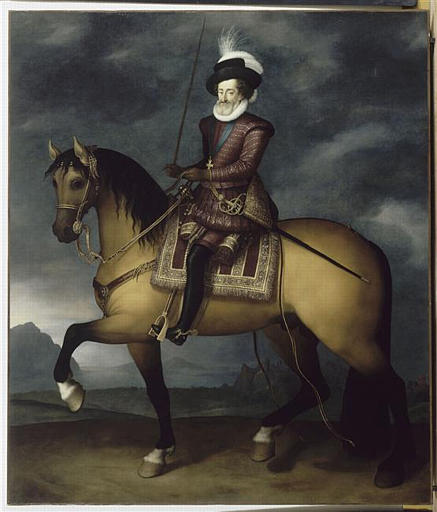 Henri IV à cheval devant un paysage, Henri Mauperche, vers 1611