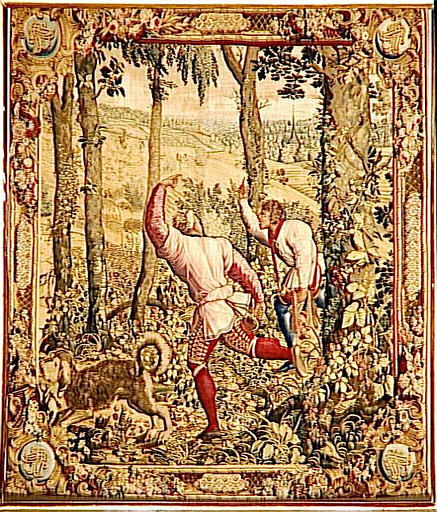 Les Chasses de l'Empereur Maximilien : Le valet de chien (mois de juin, 7e tenture) ; dites aussi : Les Belles Chasses du duc de Guise_1