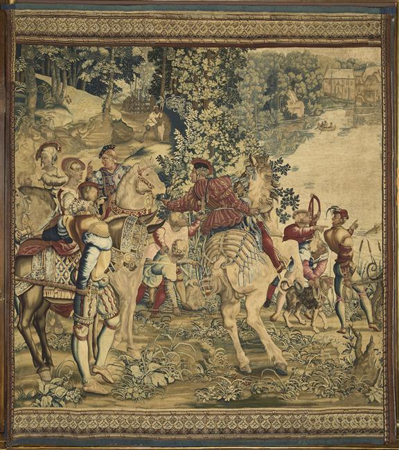 Les Chasses de l'Empereur Maximilien : Le Bat l'eau (Mois de septembre, 7e tenture) ; dites aussi : Les Belles Chasses du duc de Guise_0