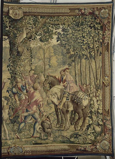 Les Chasses de l'Empereur Maximilien : Le rapport (Mois de juillet, 7e tenture) ; dites aussi : Les Belles Chasses du duc de Guise_1