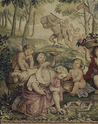 La Galerie de Saint Cloud : Printemps - Mariage de Zéphyr et Flore (4e tenture)_1