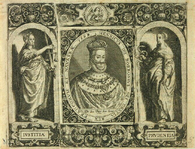 Henricus IIII Borbonius Dei Gratia (Rex Francorum et Navarrae, 1595) (titre d'origine) ; Henri IV Roy de France et de Navarre (titre traduit)_0
