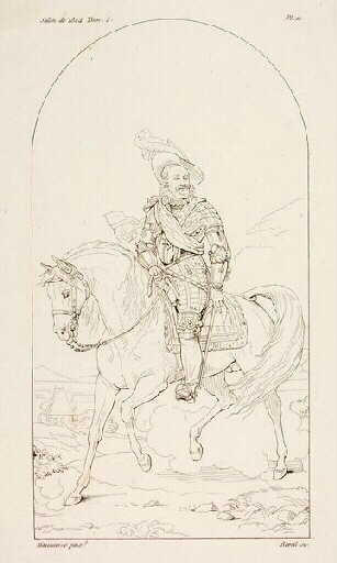 Portrait équestre d'Henri IV (titre factice) (titre forgé) ; Vignette d'illustration (titre forgé), Jean-Baptiste Mauzaisse, 1824