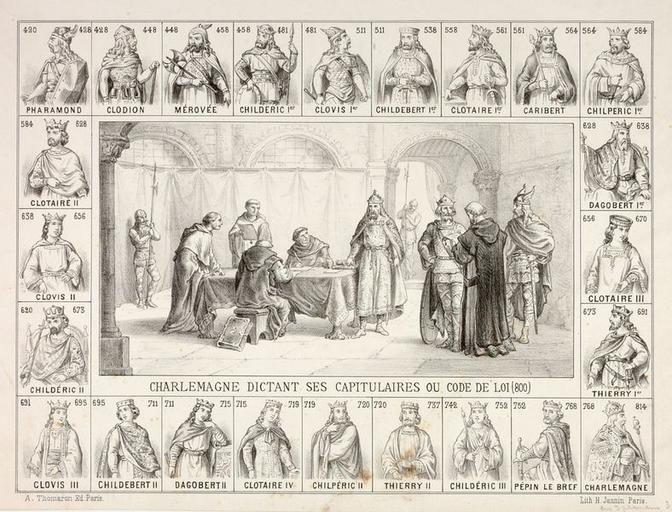 Charlemagne dictant ses capitulaires ou Code de loi (800)_0