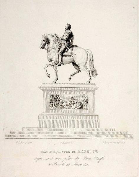 Statue équestre de Henri II (érigée sur le terre-plein du Pont-Neuf /à Paris le 25 Aout 1818), Jean Louis Charles Pauquet, 1819 vers