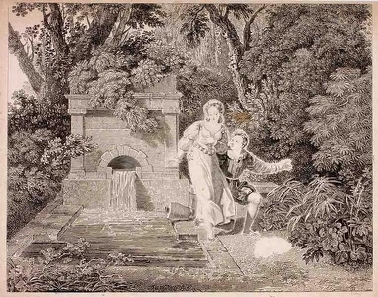 Henri IV et Fleurette. Rendez-vous à la fontaine (titre factice.)_0