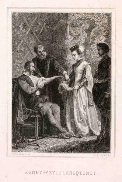 Henri IV et le Lansquenet (titre inscrit), Eugène Leguay, 1840 vers
