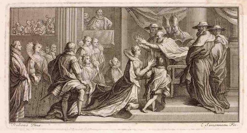 Sacre de la Reine Marie de Médicis, Charles Louis Simonneau, 1690 vers,1700 vers