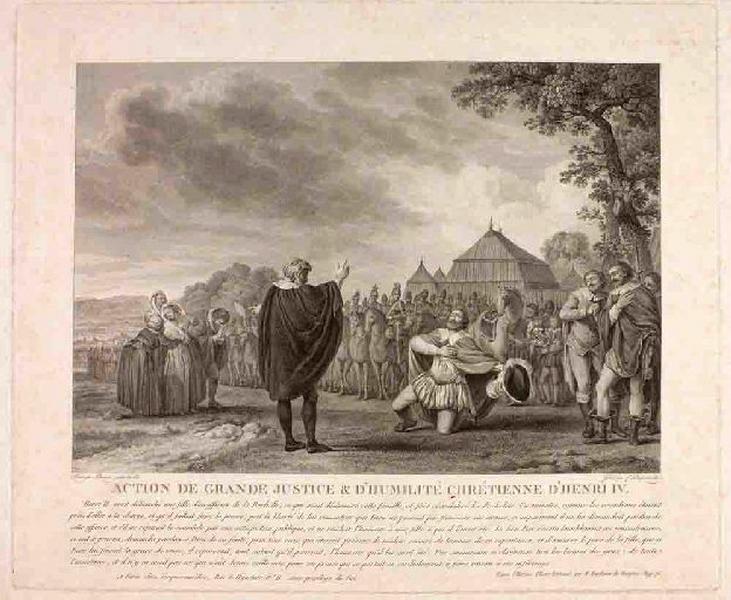 Action de grande justice et d'humilité chrétienne d'Henri IV, Michel Honoré Bounieu, 1775 vers