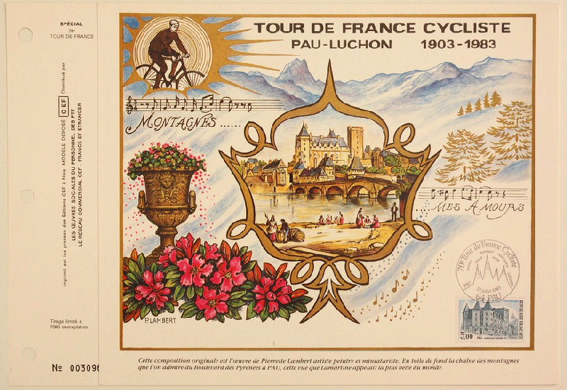Tour de France cycliste Pau-Luchon 1903-1983 (titre inscrit) ; Carte(s) postale(s) (titre inscrit)_0