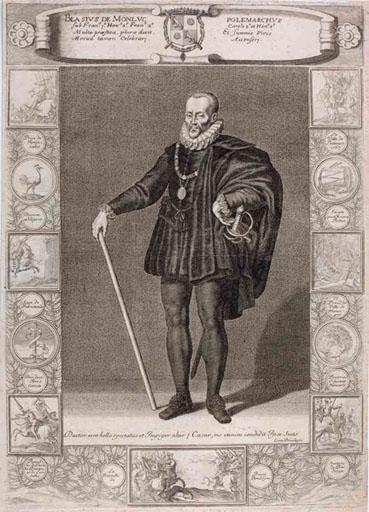 Blaise de Montluc (titre traduit; il s'agit de Blaise de Lasseran, seigneur de Montluc) ; Blasius De Monluc Polemarchus' (titre d'origine), Zacharie Heince, 1650 vers