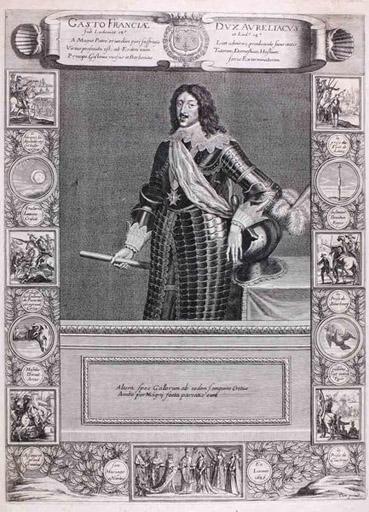 Portrait de Gaston d'Orléans (titre factice) ; Gasto Franciae Dux Aurelacius (titre d'origine), Zacharie Heince, 1650 vers