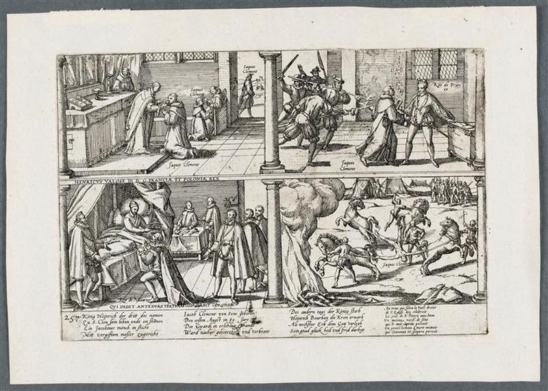 1589.Communion de Jacques Clément ; Assassinat d'Henri III, mort du roi et supplice de Jacques Clément _0