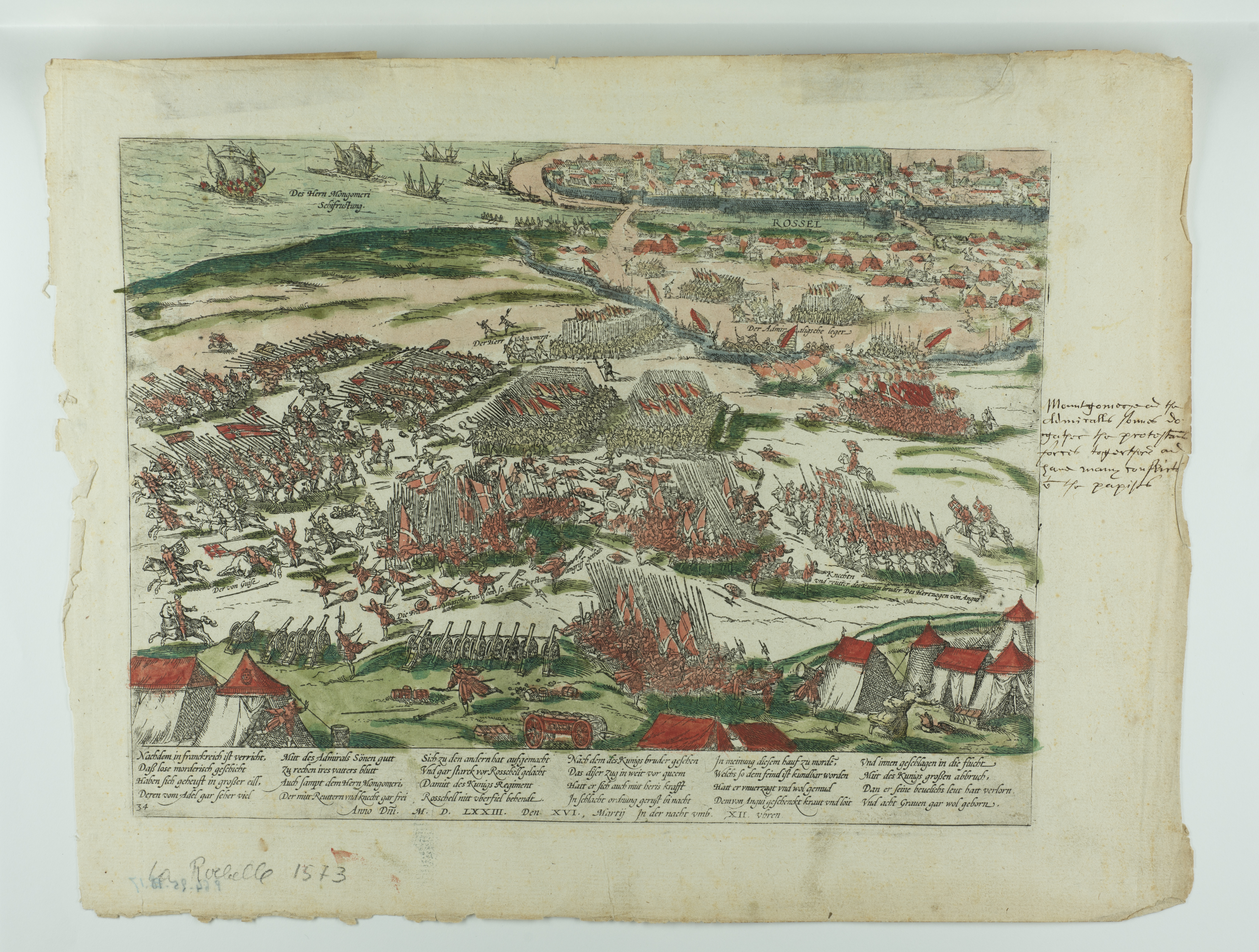 Défaite des troupes royales devant La Rochelle (16 mars 1573), François Hogenberg, 1585
