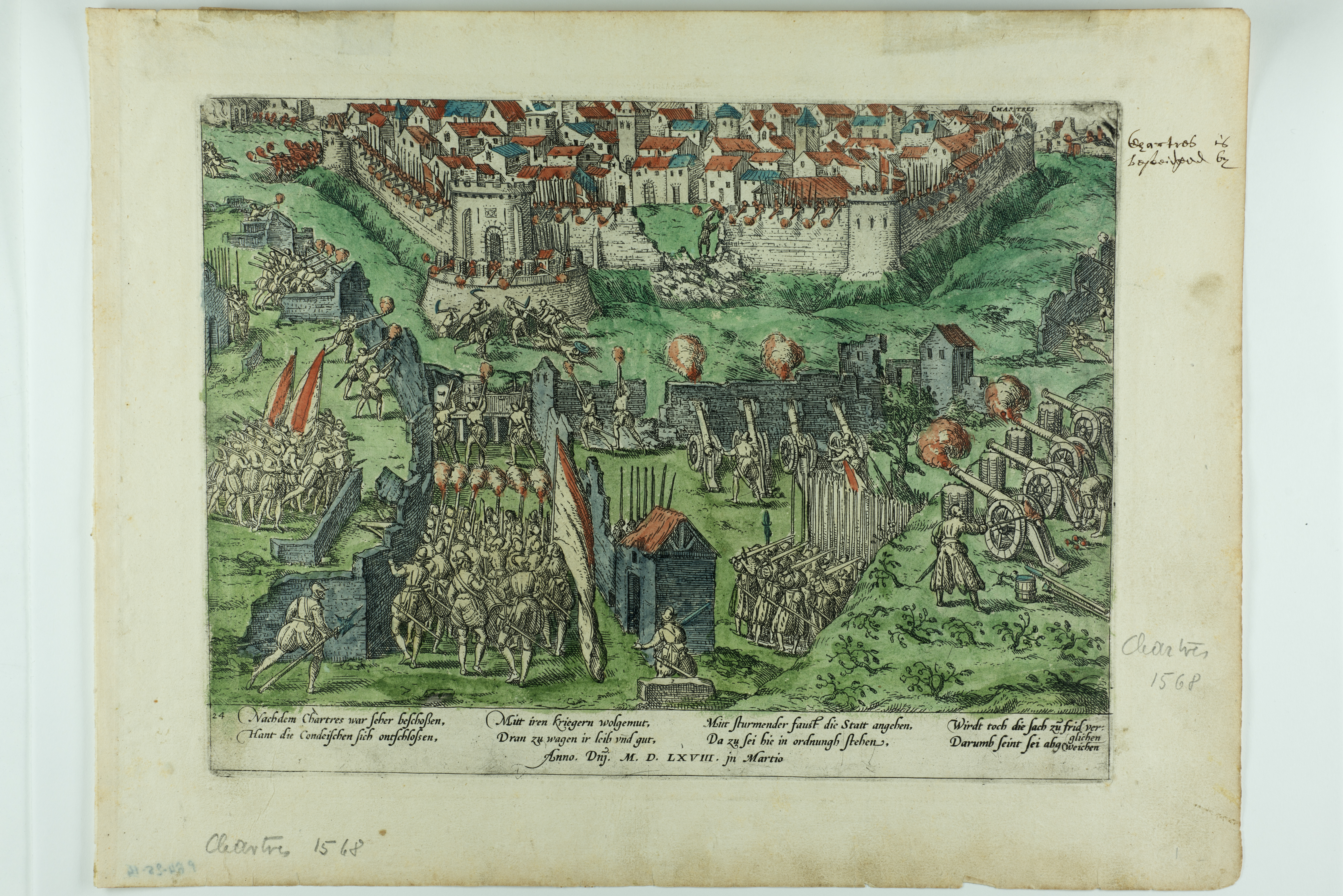 Siège et défaite de Chartres. Mars 1568, François Hogenberg, 1585