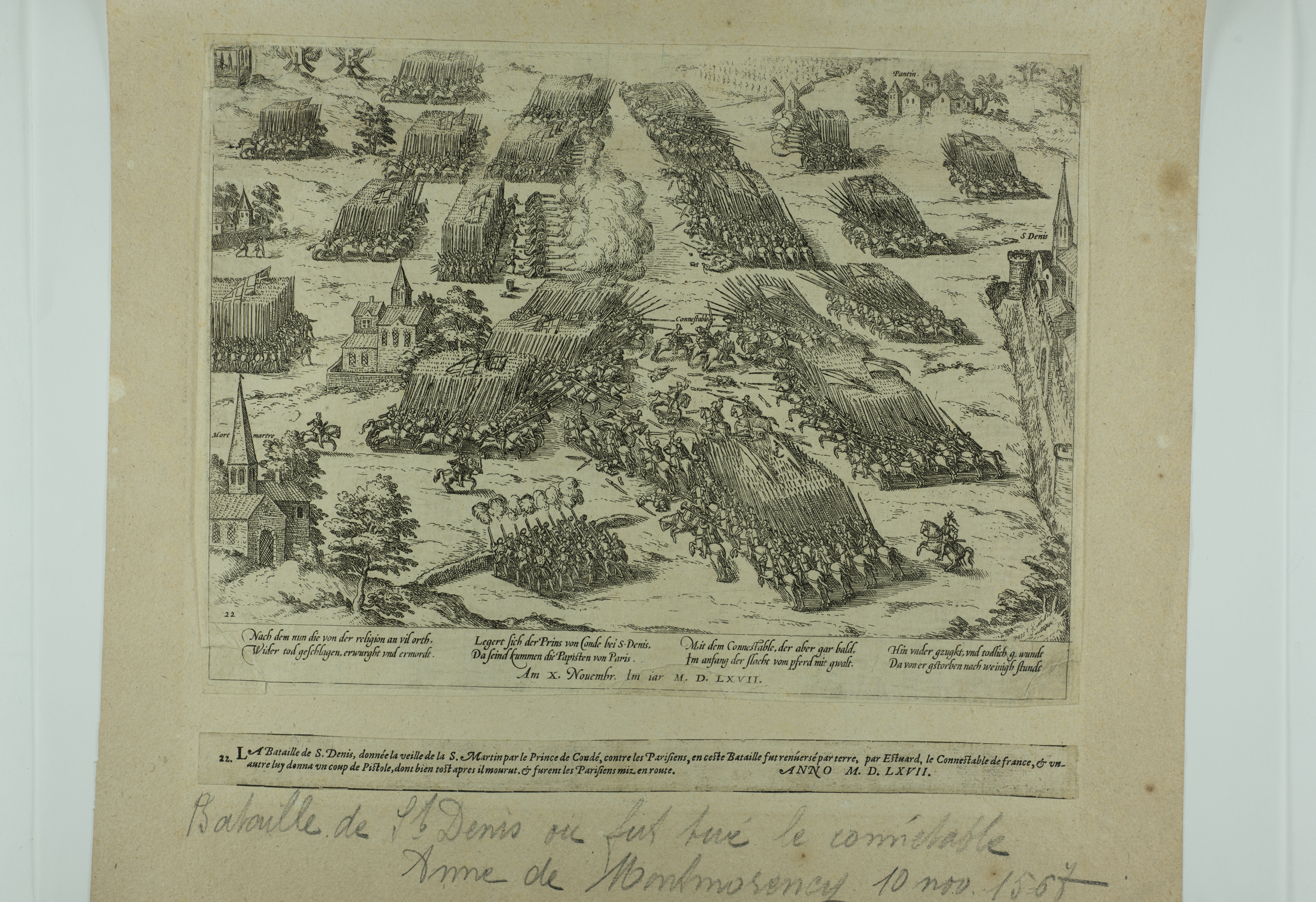 Bataille de Saint-Denis.10 novembre 1567, François Hogenberg, 1585