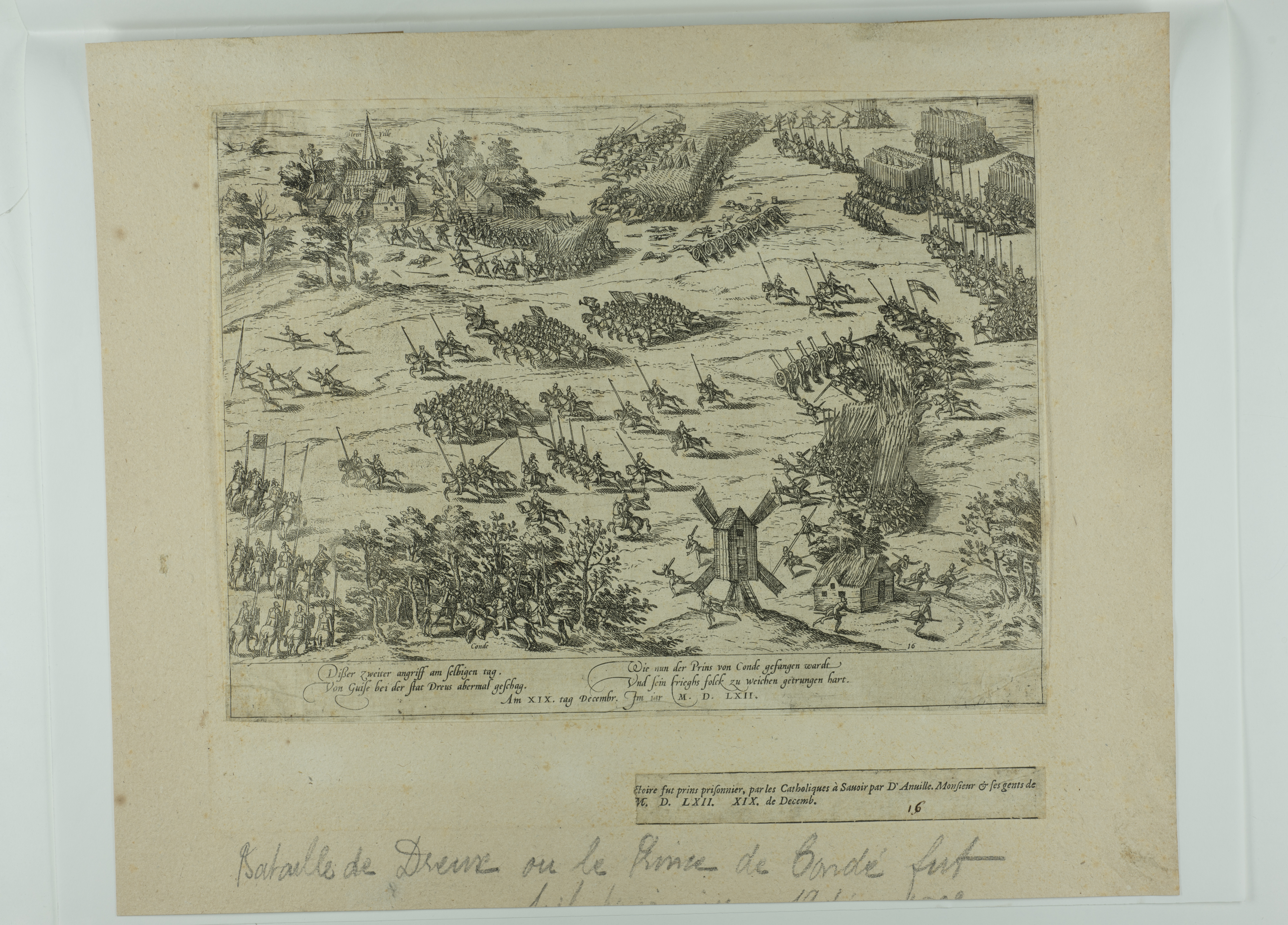 Bataille de Dreux (19 décembre 1562) (la 2ème charge), François Hogenberg, 1585