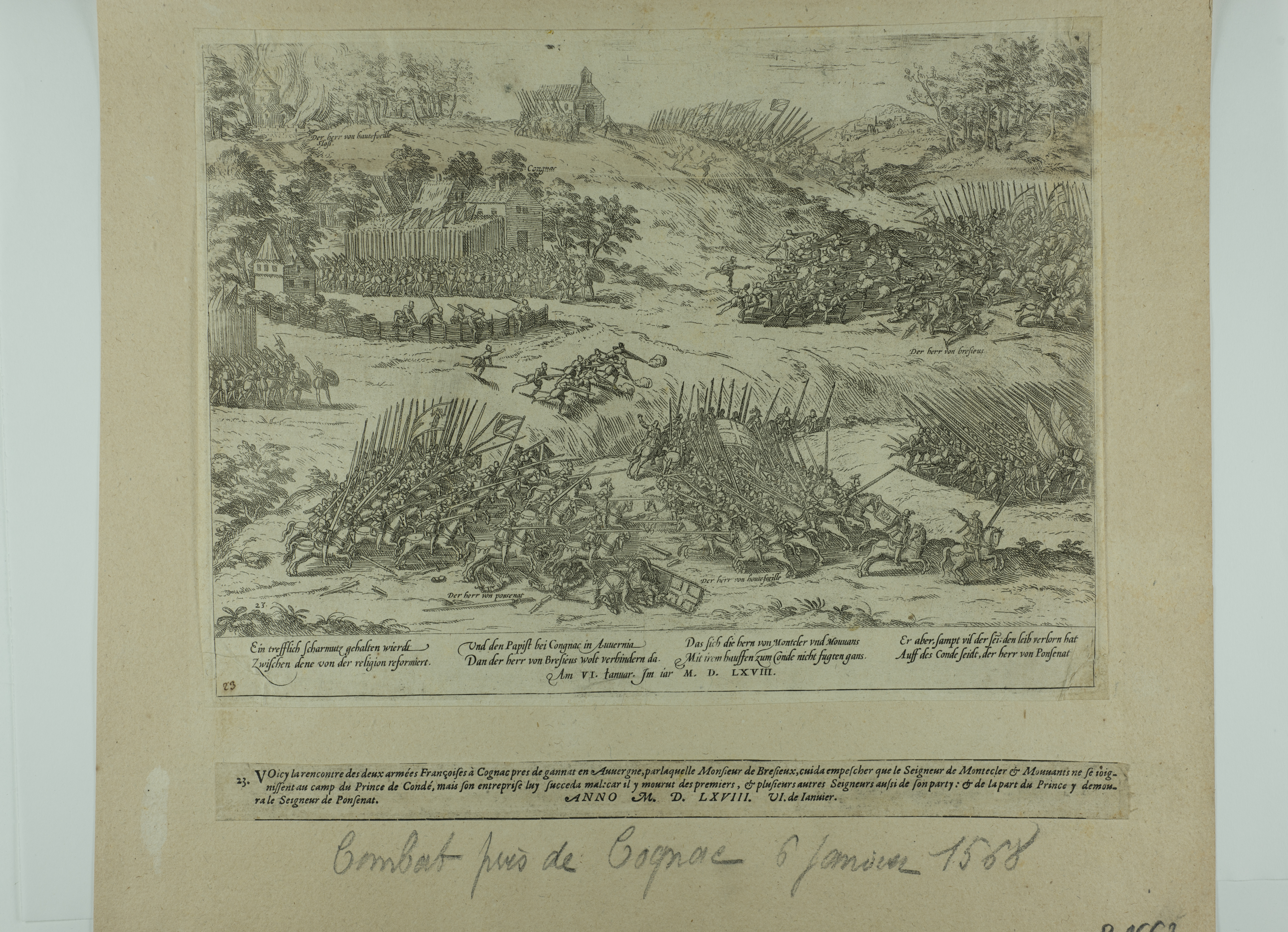 L'ordonnance de la bataille de Jarnac.Mars 1569, François Hogenberg, 1585