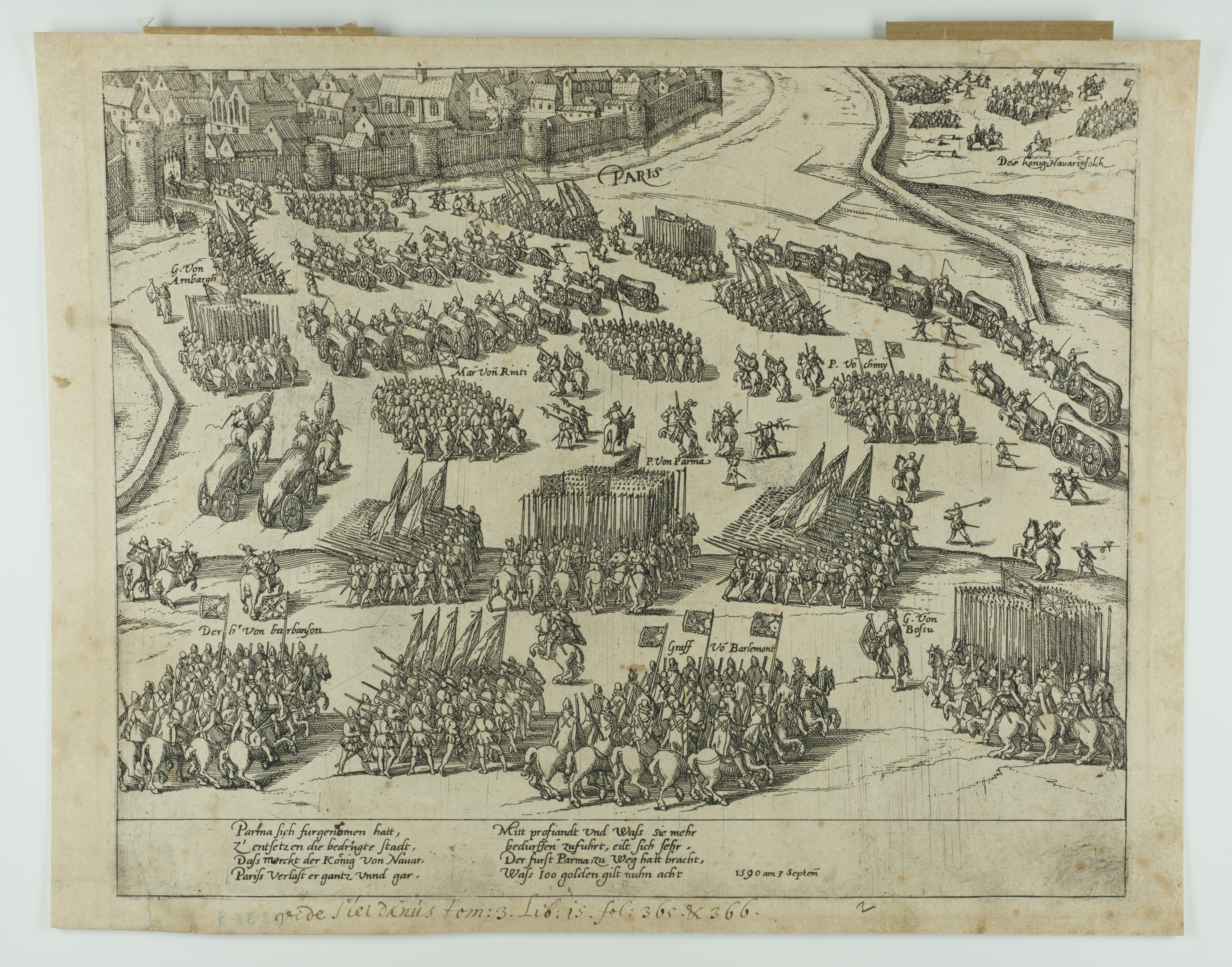 Levée du siège de Paris.3 septembre 1590, François Hogenberg, 1585