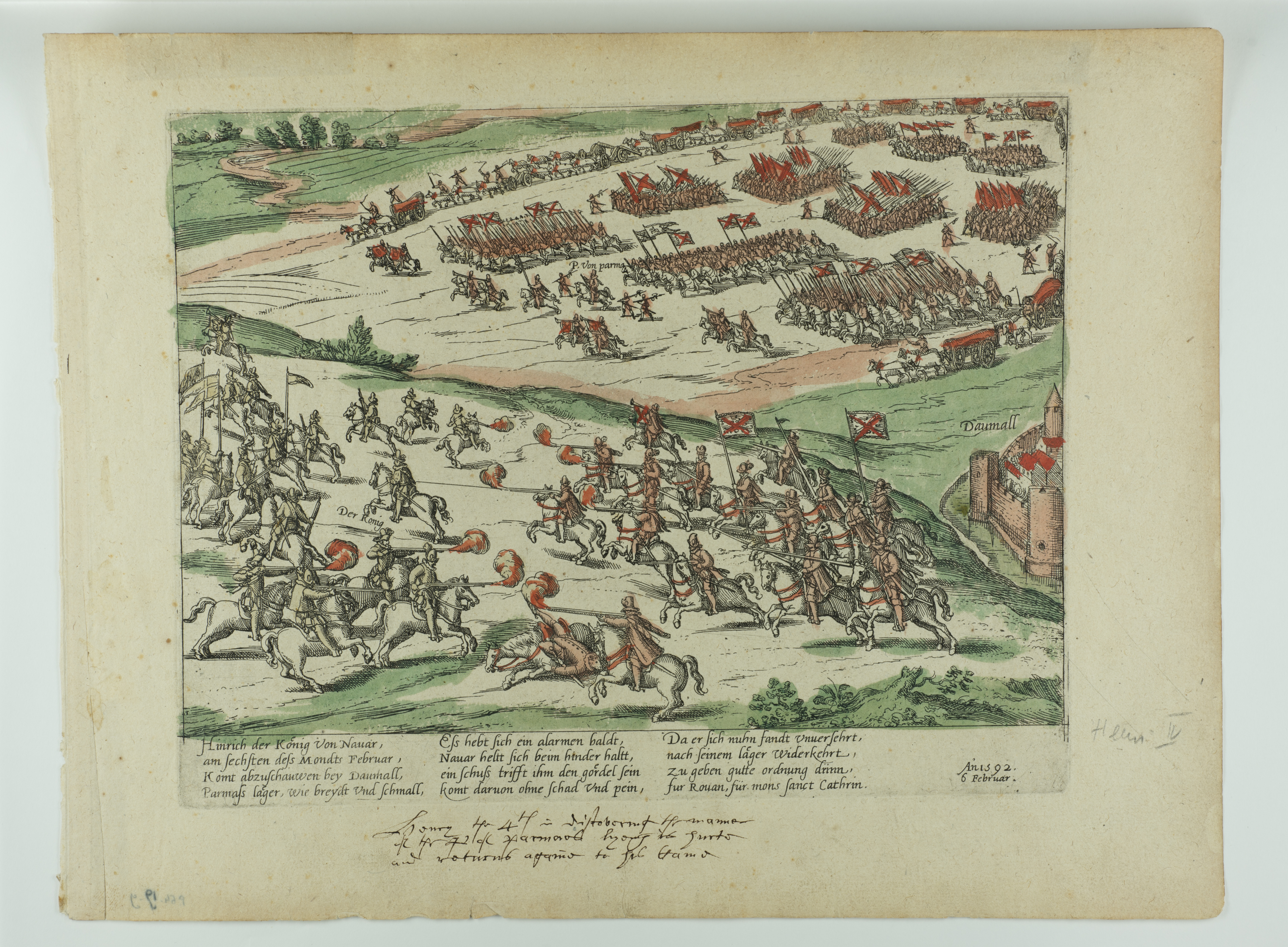 La bataille d'Aumale.6 février 1592, François Hogenberg, 4e quart 16e siècle