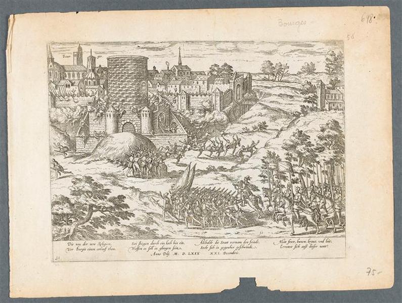 Tentative de prise de Bourges.21 décembre 1569, François Hogenberg, 1585