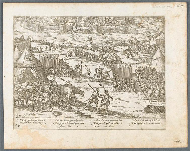 Le siège de Valenciennes. Mars 1567, François Hogenberg, 4e quart 16e siècle, 1er quart 17e siècle