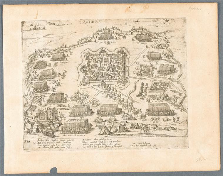 Prise d'Ardres par l'archiduc Albert.23 mai 1596, François Hogenberg, 4e quart 16e siècle, 1er quart 17e siècle