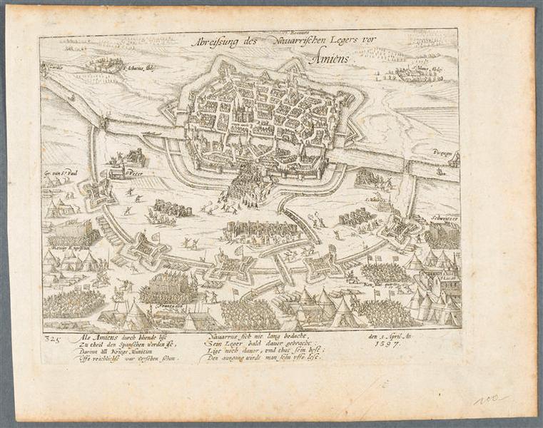 Henri IV assiégeant Amiens, François Hogenberg, 4e quart 16e siècle, 1er quart 17e siècle