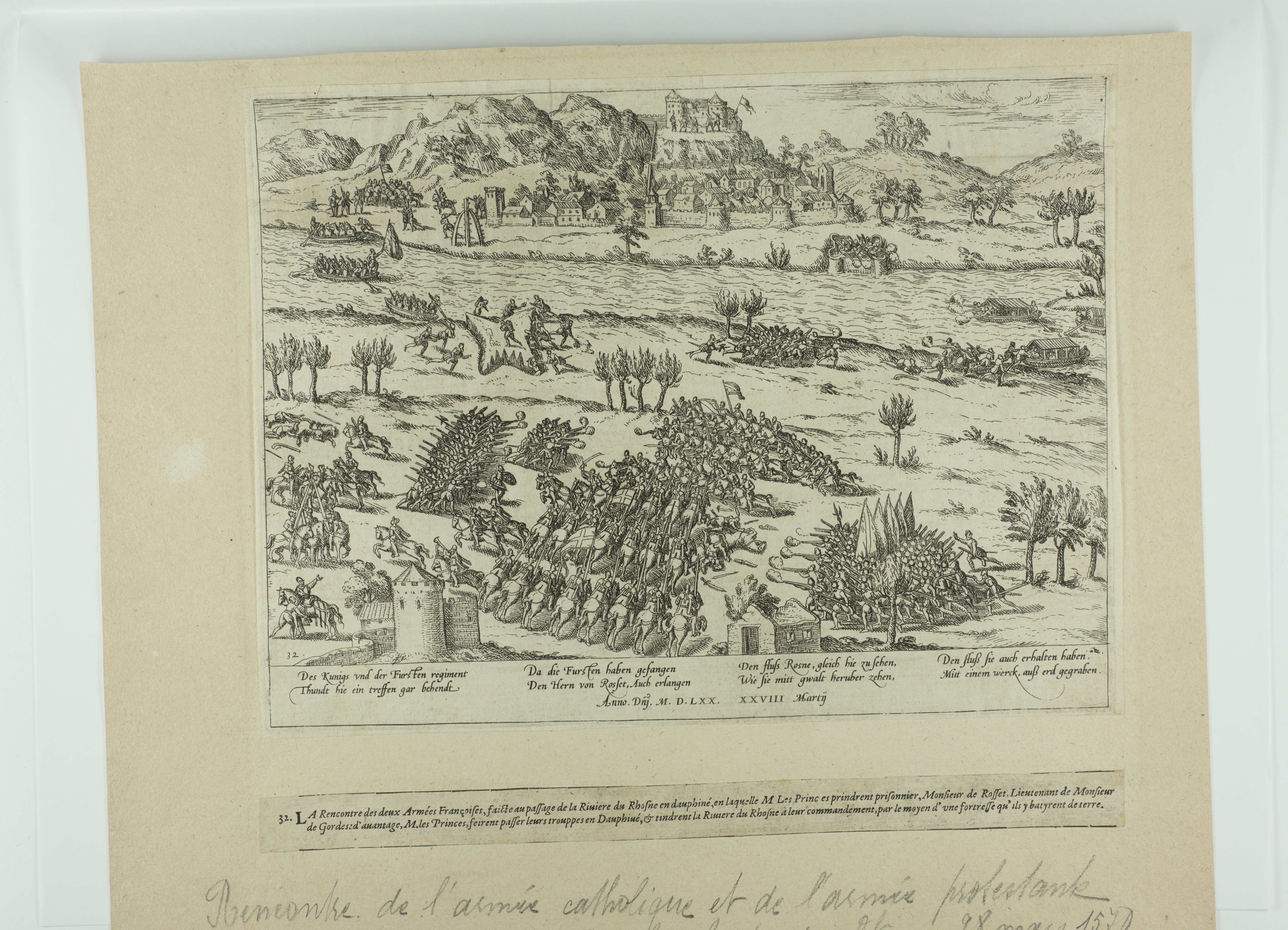 Le passage du Rhône en Dauphiné, François Hogenberg, 1585 vers