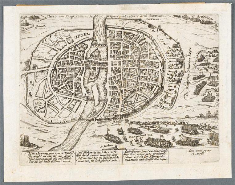Henri IV obligé de lever le siège de Paris. (19 aôut 1590), François Hogenberg, 4e quart 16e siècle