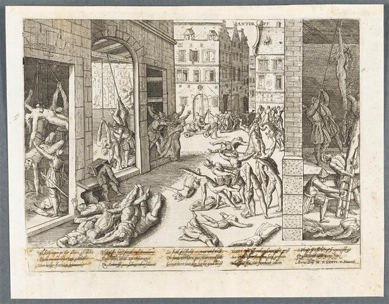 Massacre d'Anvers. 5 novembre 1576, François Hogenberg, 1585 vers