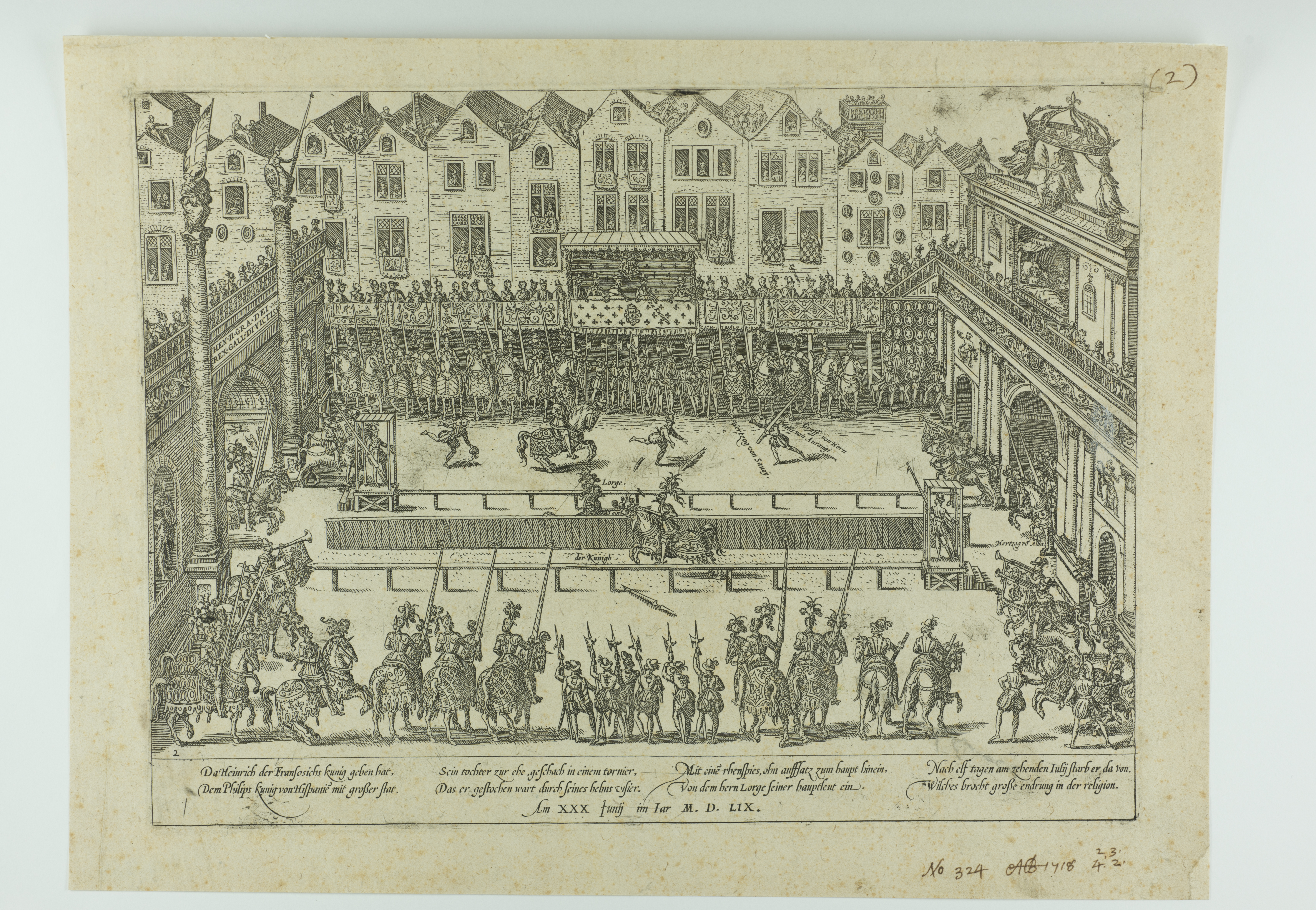 Le tournoi de Henri II, 30 juin 1559, François Hogenberg, 4e quart 16e siècle, 1er quart 17e siècle