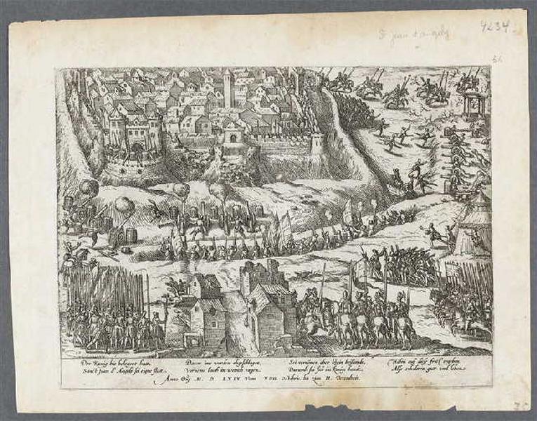 Le siège de Saint Jean d'Angely.14 octobre 1569., François Hogenberg, 4e quart 16e siècle, 1er quart 17e siècle