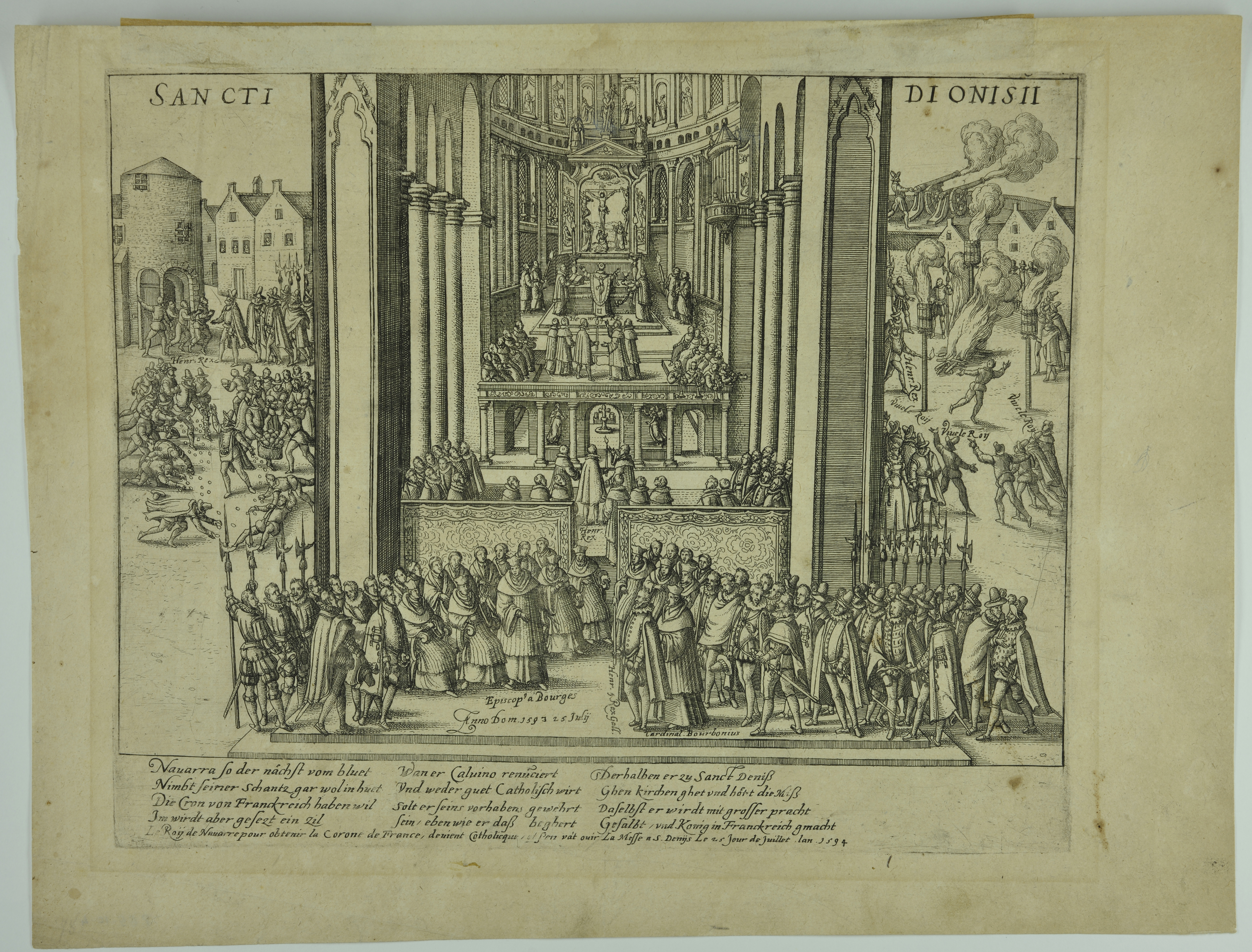 L'abjuration d'Henri IV à St-Denis .1593, François Hogenberg, 4e quart 16e siècle