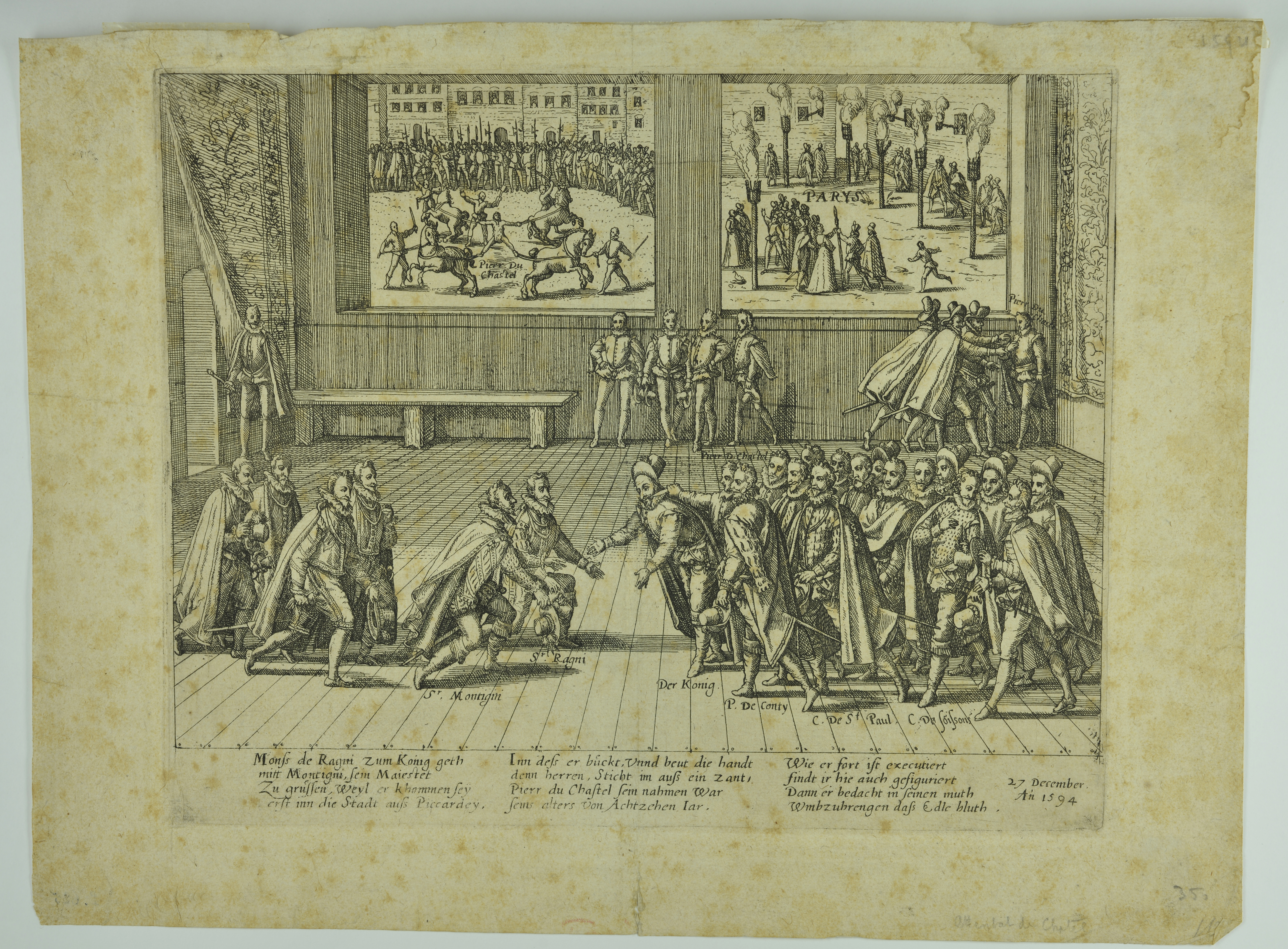 27 décembre 1594.L'attentat et supplice de Chatel, François Hogenberg, 4e quart 16e siècle