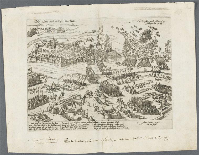 Prise de Doulens par les Espagnols.31 juillet 1595, François Hogenberg, 4e quart 16e siècle