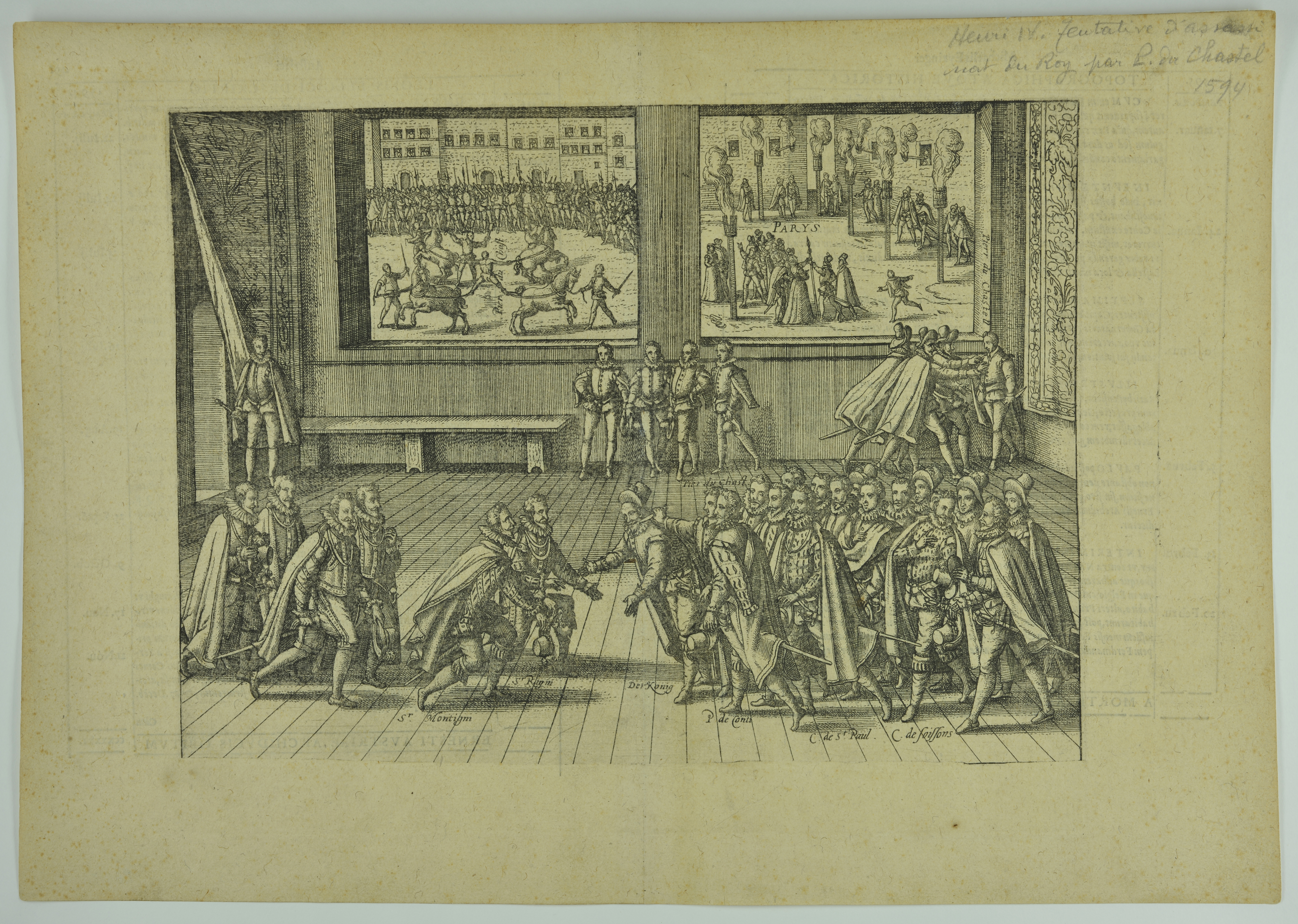27 décembre 1594.L'attentat et supplice de Chatel, François Hogenberg, 4e quart 16e siècle