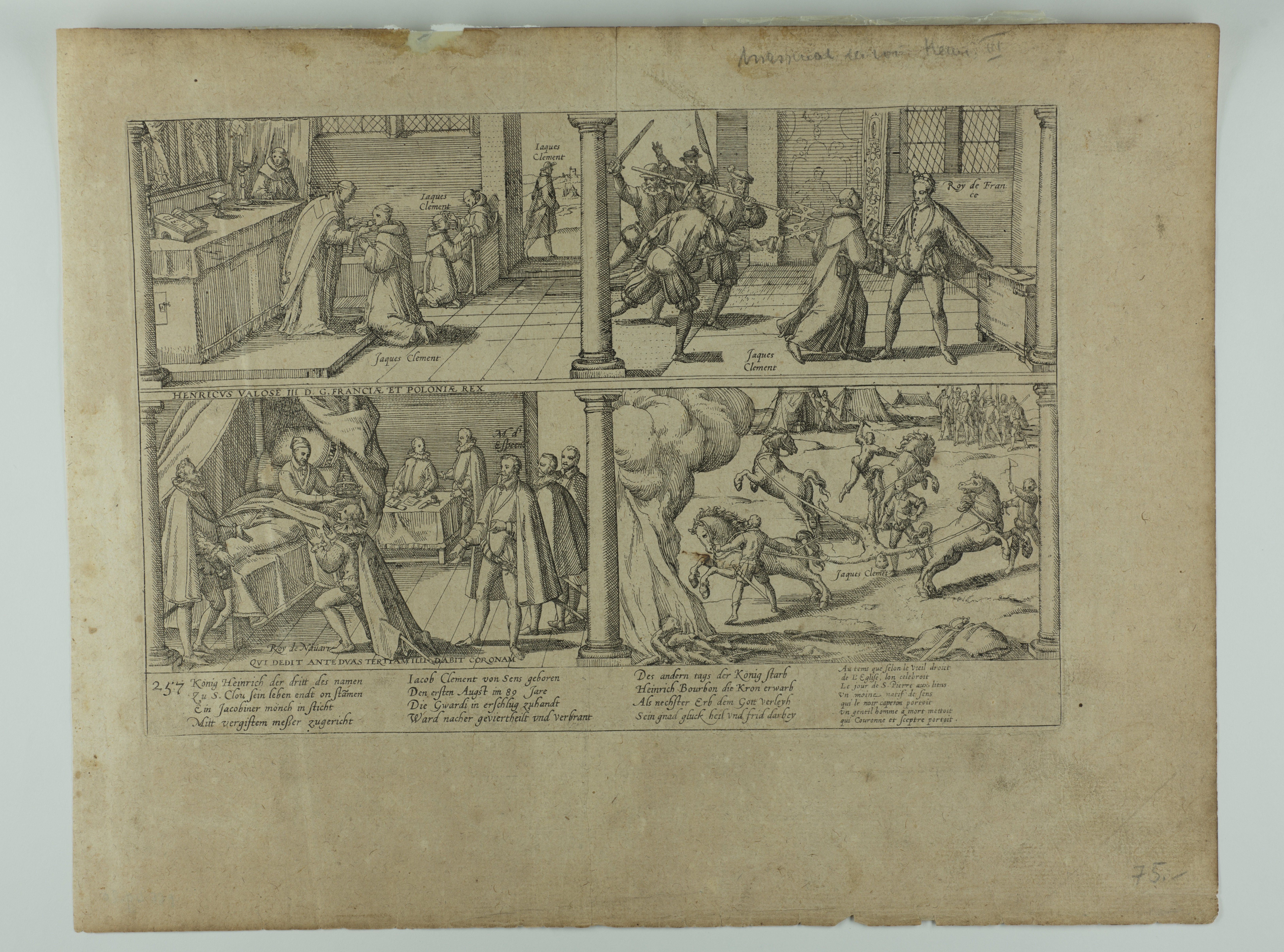 Assassinat d'Henri III...Supplice de J.Clément, François Hogenberg