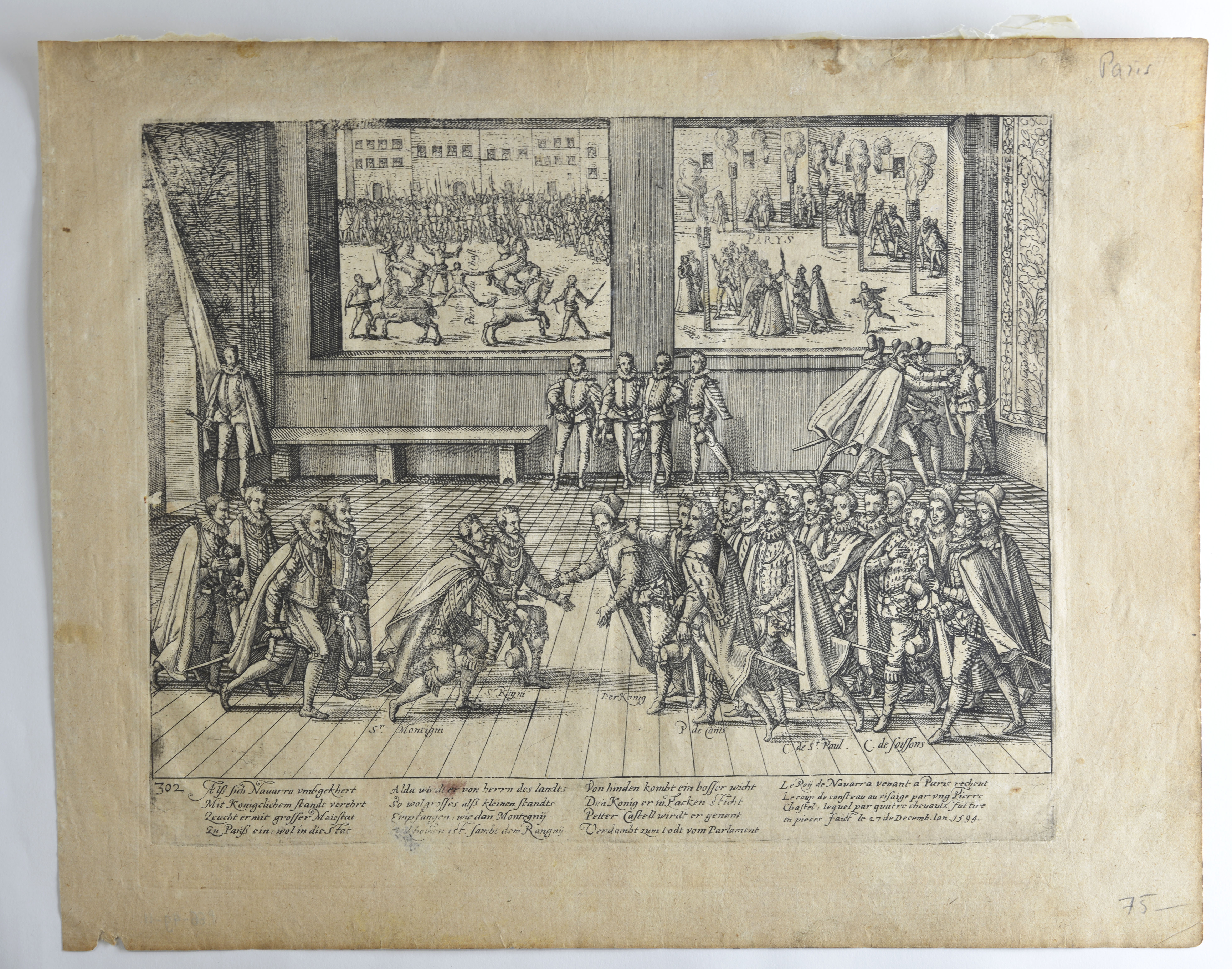 27 décembre 1594.L'attentat et supplice de Chatel, François Hogenberg, 4e quart 16e siècle