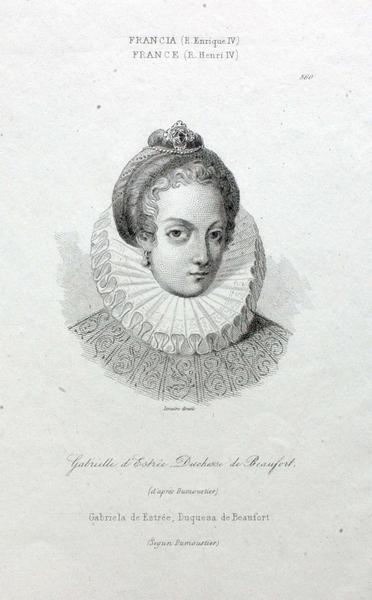 Gabrielle d'Estrées, Duchesse de Beaufort (titre inscrit), Augustin François Lemaitre, 1840 vers