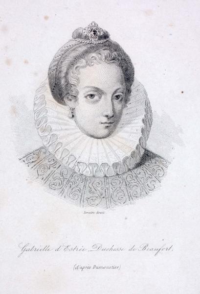 Gabrielle d'Estrées, Duchesse de Beaufort (titre inscrit), Augustin François Lemaitre, 1840 vers