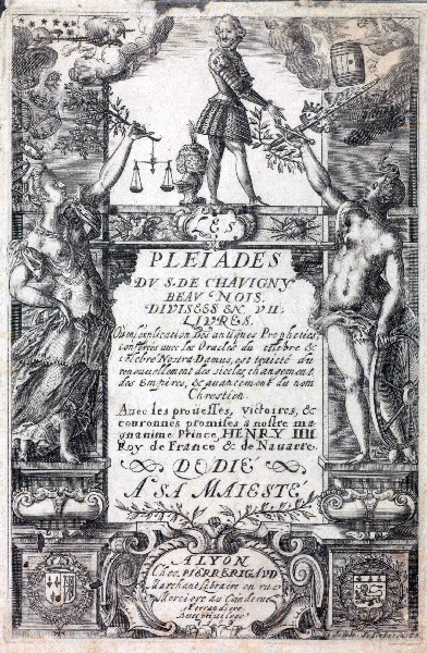 Frontispice pour les Pléïades du sieur de Chavigny, Jacques de Fornazeris, 1603