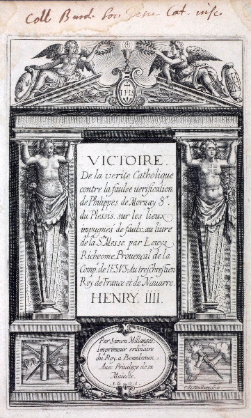 Frontispice. Victoire de la vérité Catholique, Karel van Mallery, 1601,1603