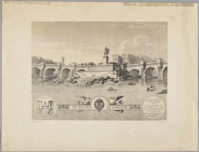 Rétablissement de la statue de Henri IV (titre forgé), Jean-Jérôme Baugean, 1818