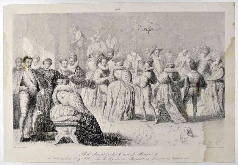 Bal donné à la cour de Henri III (titre inscrit) ; Galerie historique de Versailles (titre inscrit), Charles Giroux, 1830