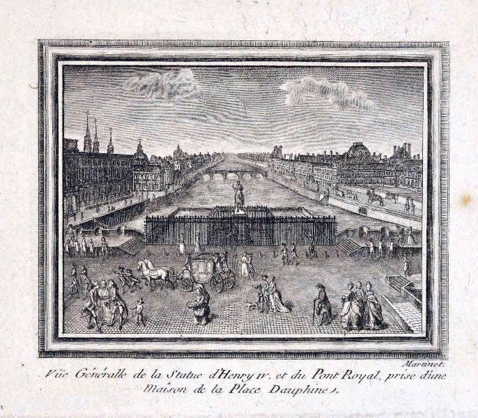 La statue équestre d'Henri IV et le Pont Royal, François Nicolas Martinet, 1780 vers