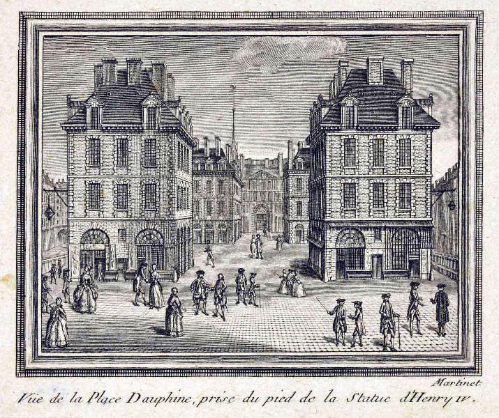 La place Dauphine vue depuis le Pont Neuf, François Nicolas Martinet, 1780 vers