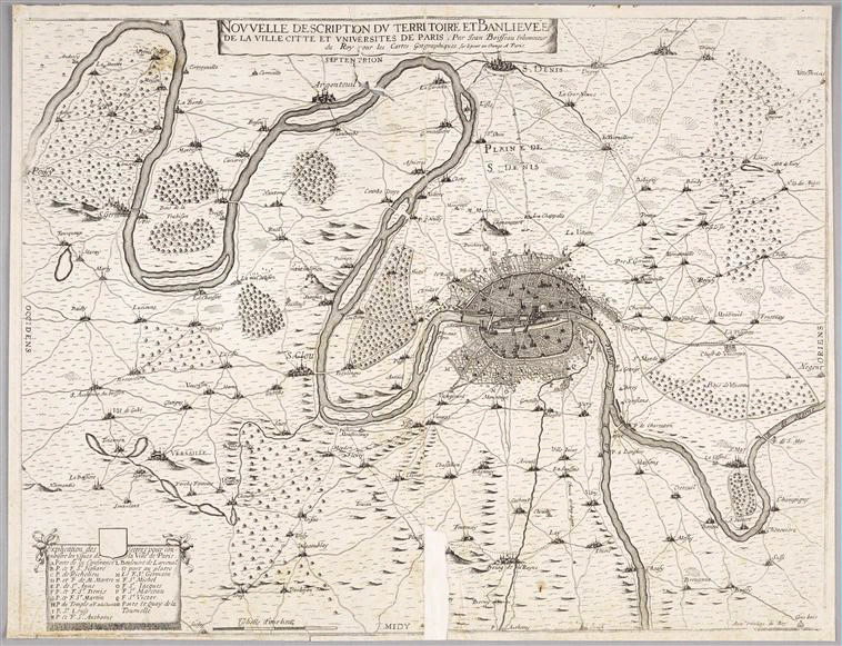Carte de Paris et de sa banlieue-vers 1645_0
