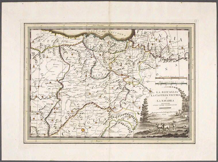 Carte de la Biscaye et de la Navarre, Giovanni Maria Cassini, 1794