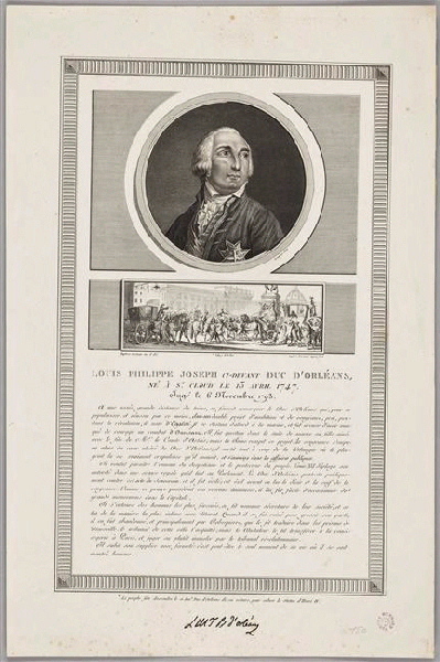 Louis-Philippe Joseph ci-devant duc d'Orléans (titre inscrit), Jean Duplessi-Bertaux, 1798,1817